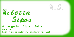 miletta sipos business card